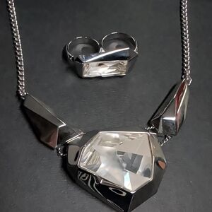Jean Paul Gaultier x Atelier Swarovski Silver Geometric Necklace and Ring Set
